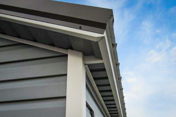 Exterior finish detail on a prebuilt Esh's shed