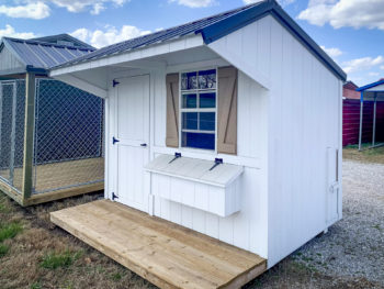 A small white chicken coop for sale in Tennessee