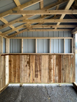 Interior of a horse run in shed sold in Tennessee