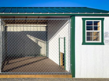 Side of a prefab pet shed for sale in Tennessee