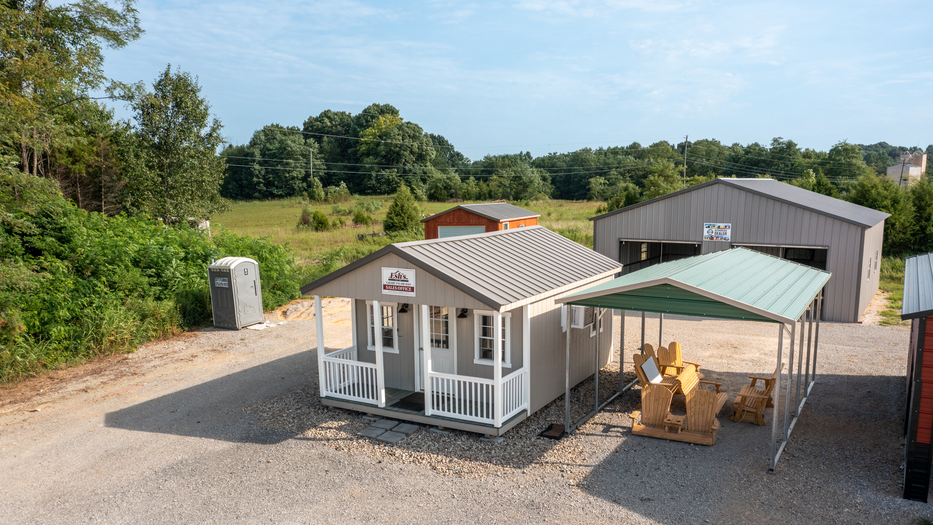 aerial view of eshs office shed in kentucky