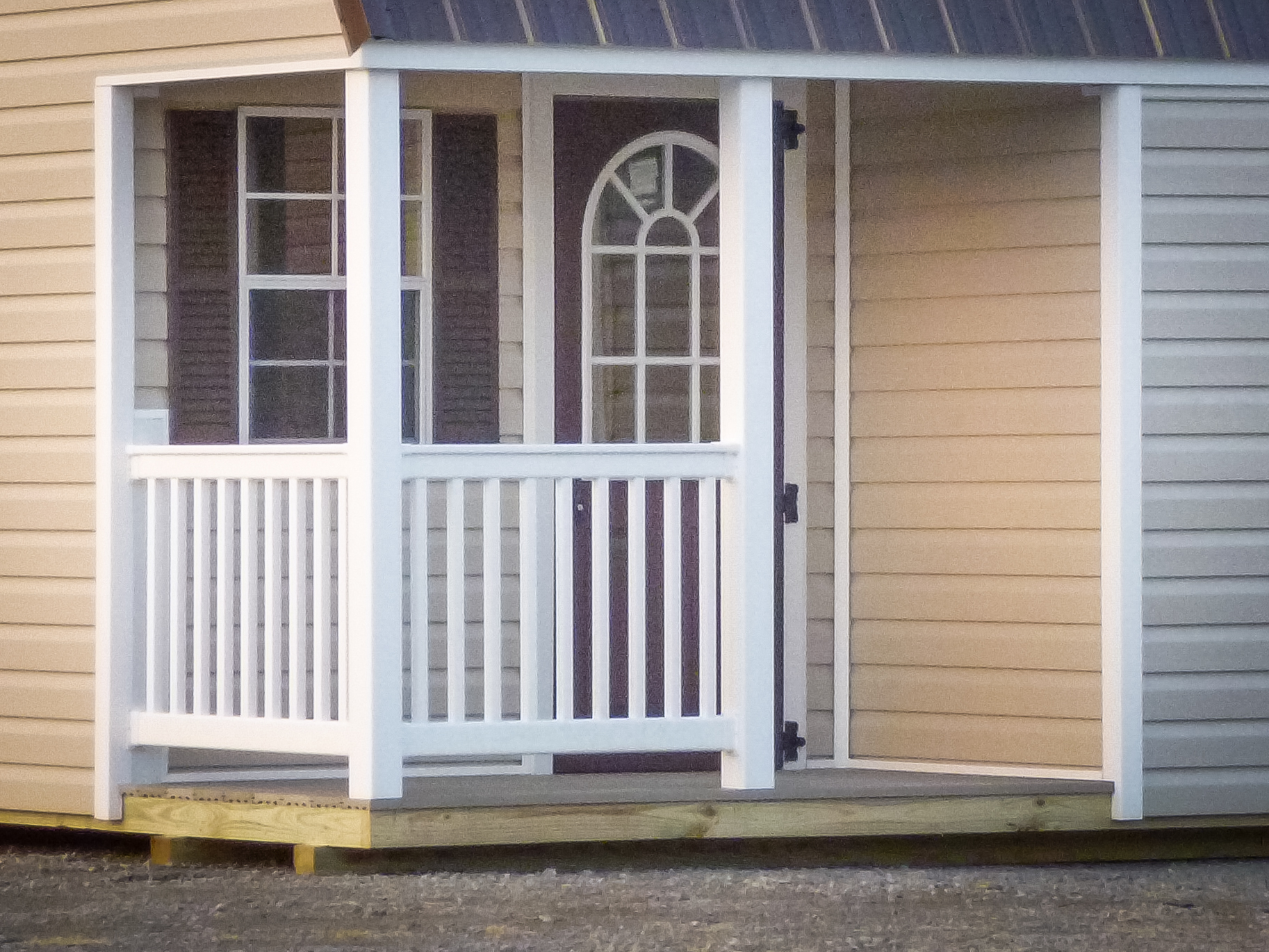 A custom shed cabin porch in TN