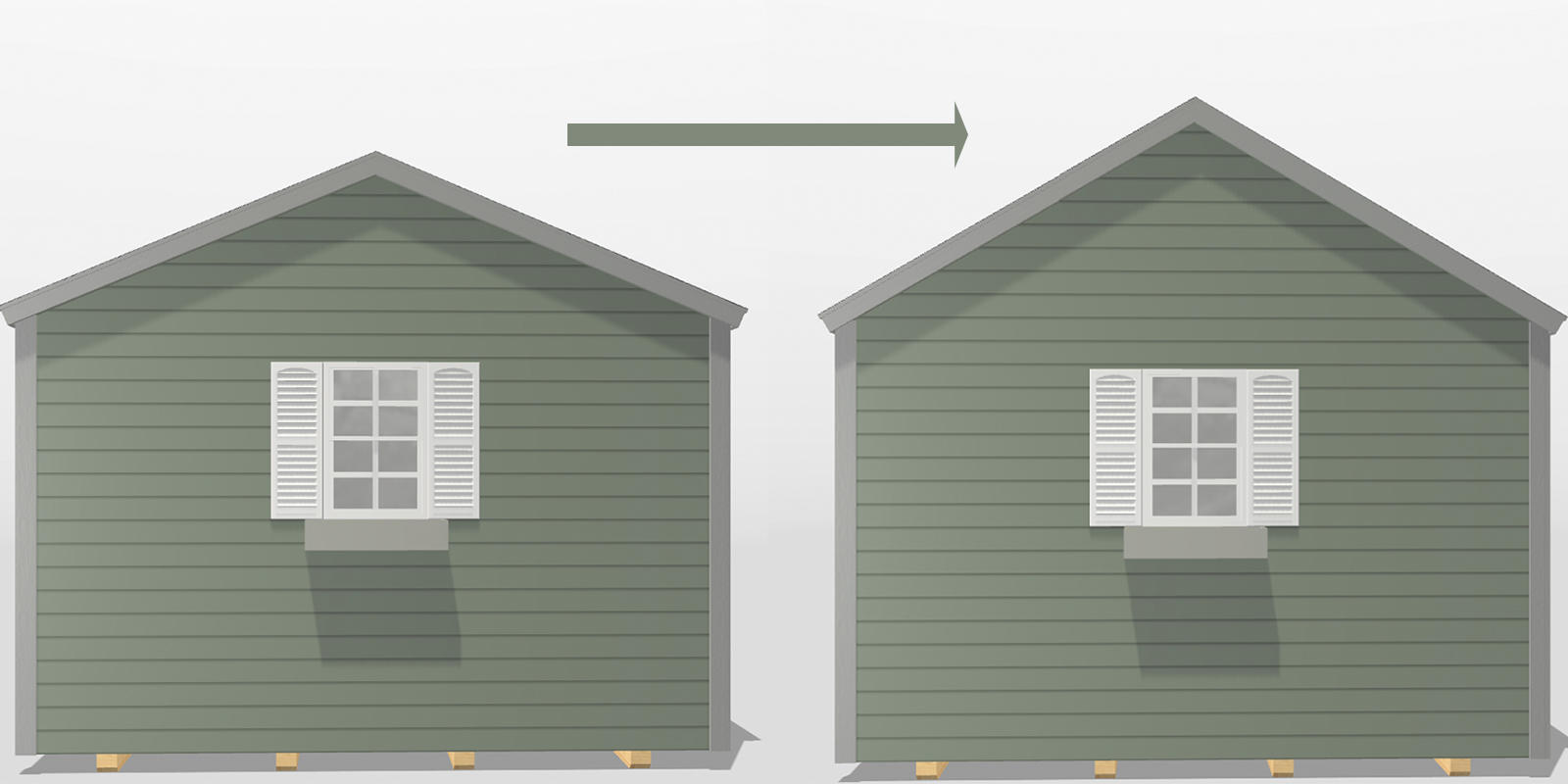 A steeper roof options for custom sheds in KY and TN