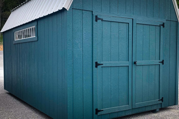 blue shed painted wood