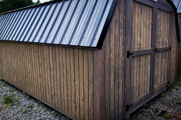 brown shed stained wood