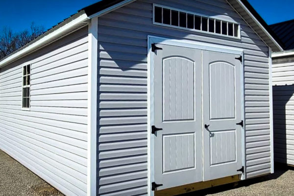 white shed vinyl siding