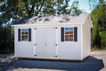 White gym shed with windows in Kentucky