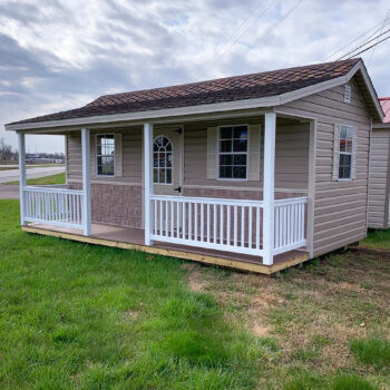 man cave shed with porch in Kentucky