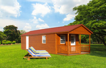 Wooden man cave cabin with porch in Kentucky