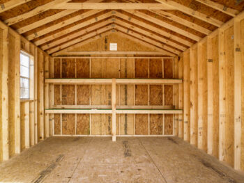 the interior of a shed