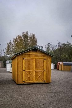 A shed in Tennessee with wooden siding