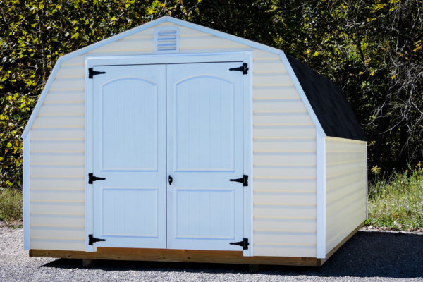 exterior of low barn vinyl shed for sale in KY and TN