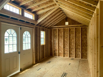 interior of a Ranch Tiny Home Shell built by Esh's Utility Buildings for sale in KY and TN