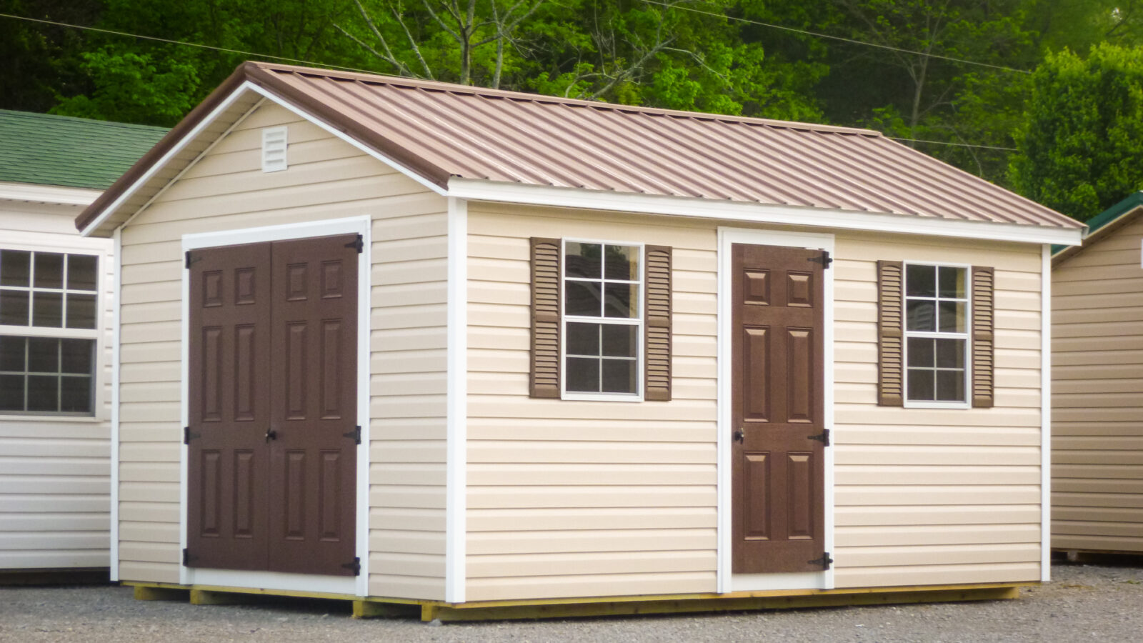 ranch brown cottage shed for sale