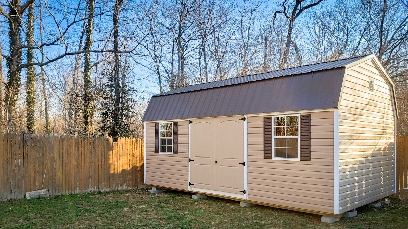 exterior of lofted barn shed for sale