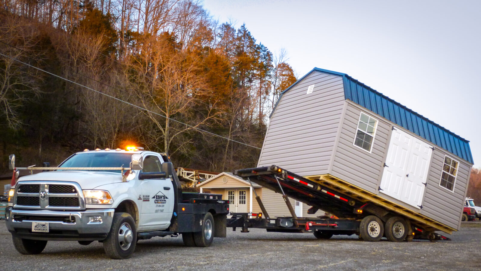 delivery truck for image for 200 sq ft shed for sale in KY and TN