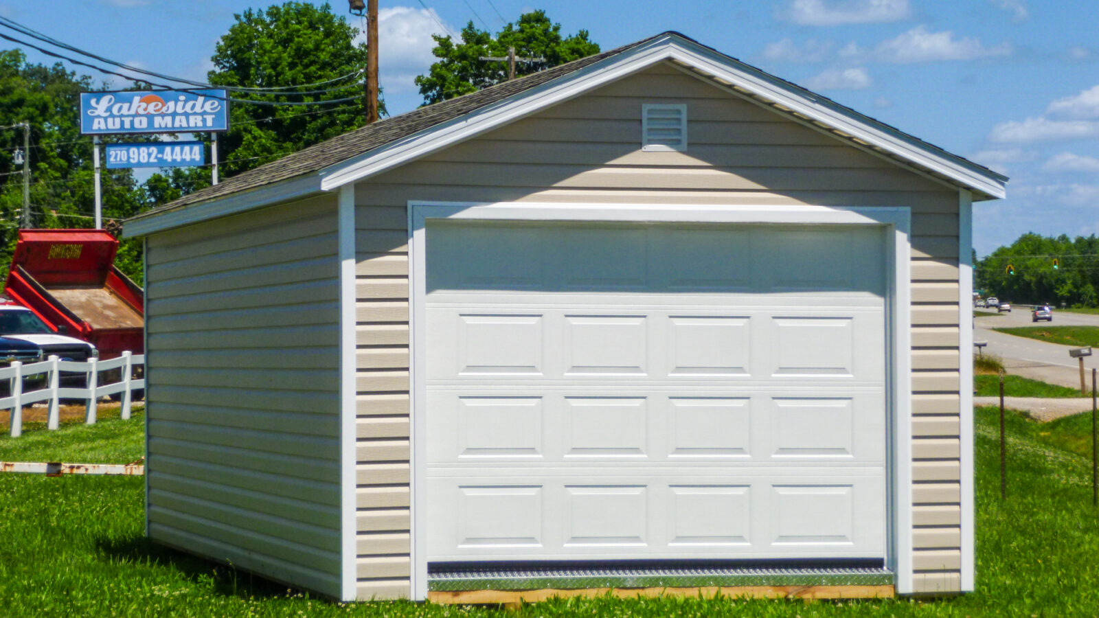 exterior of good quality garage with vent as example for 200 sq ft shed article