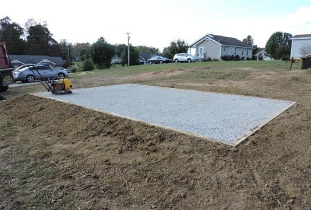 Gravel foundation for a quality storage buildings