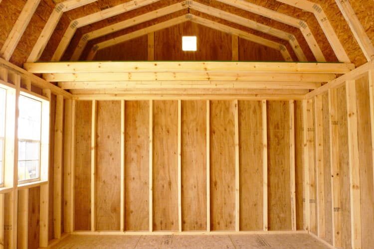 inside of a high barn style quality storage building
