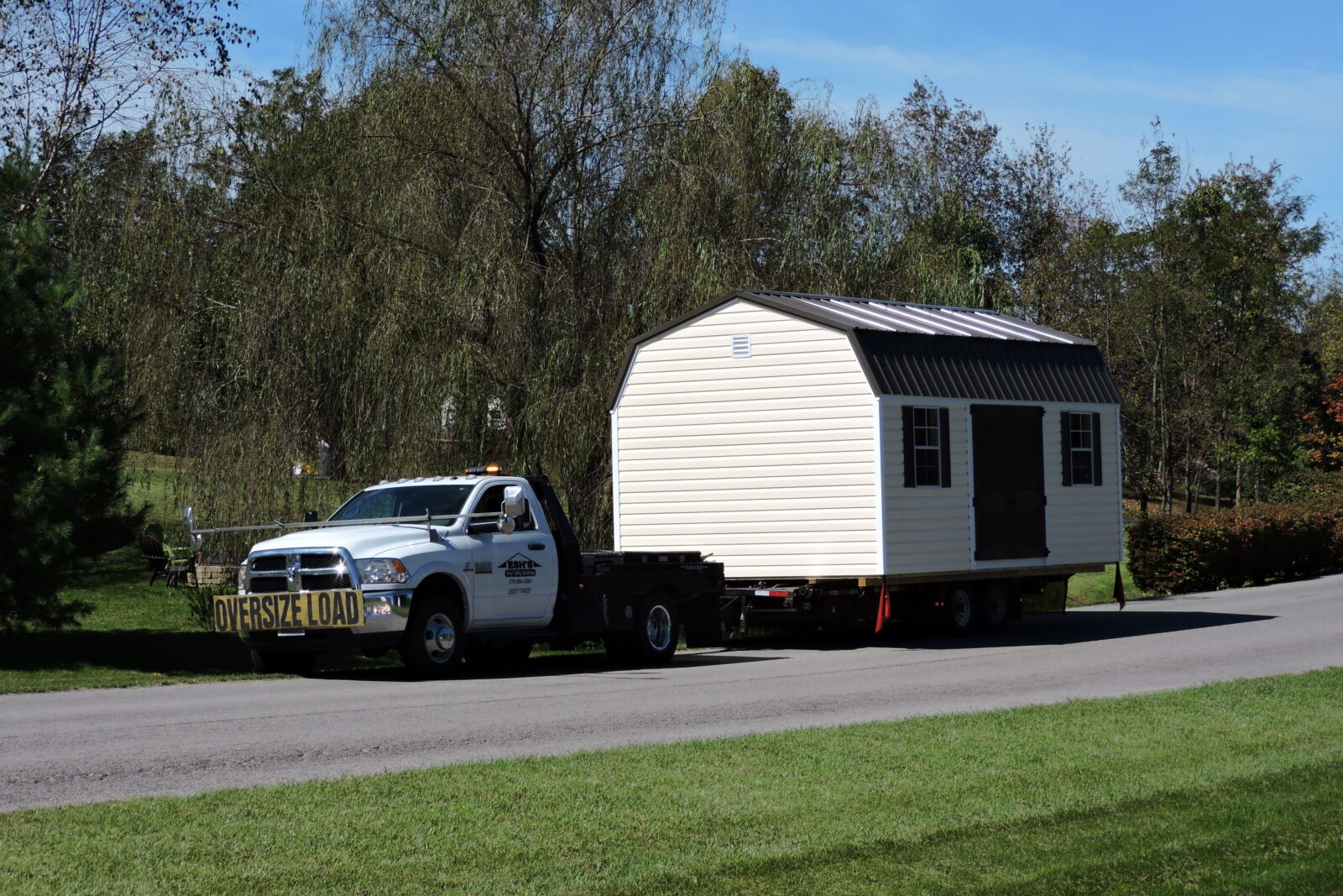 Delivery of a rent to own storage building in Kentucky