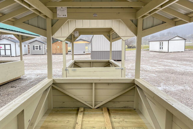 the interior of a hay feeder available in KY and TN