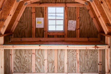 Portable shed with a shelf in Kentucky