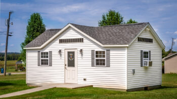 a barber shop as a custom shed