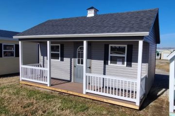 exterior of cabin 14x20 shed for sale