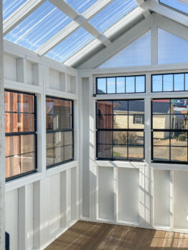 interior of a greenhouse shed by Esh's Utility Buildings