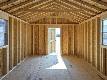 interior of a prefab custom sheds available in KY and TN built by Esh's Utility Buildings