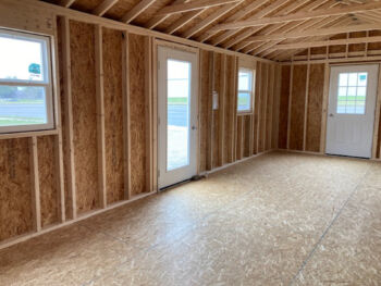 interior of a prefab custom sheds available in KY and TN built by Esh's Utility Buildings