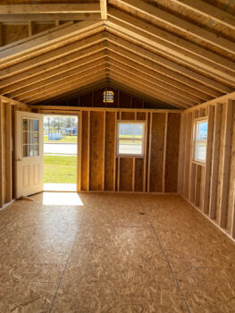 interior of a prefab custom sheds available in KY and TN built by Esh's Utility Buildings