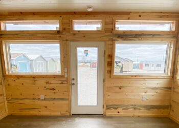 interior of a skillion tiny home shell in KY and TN